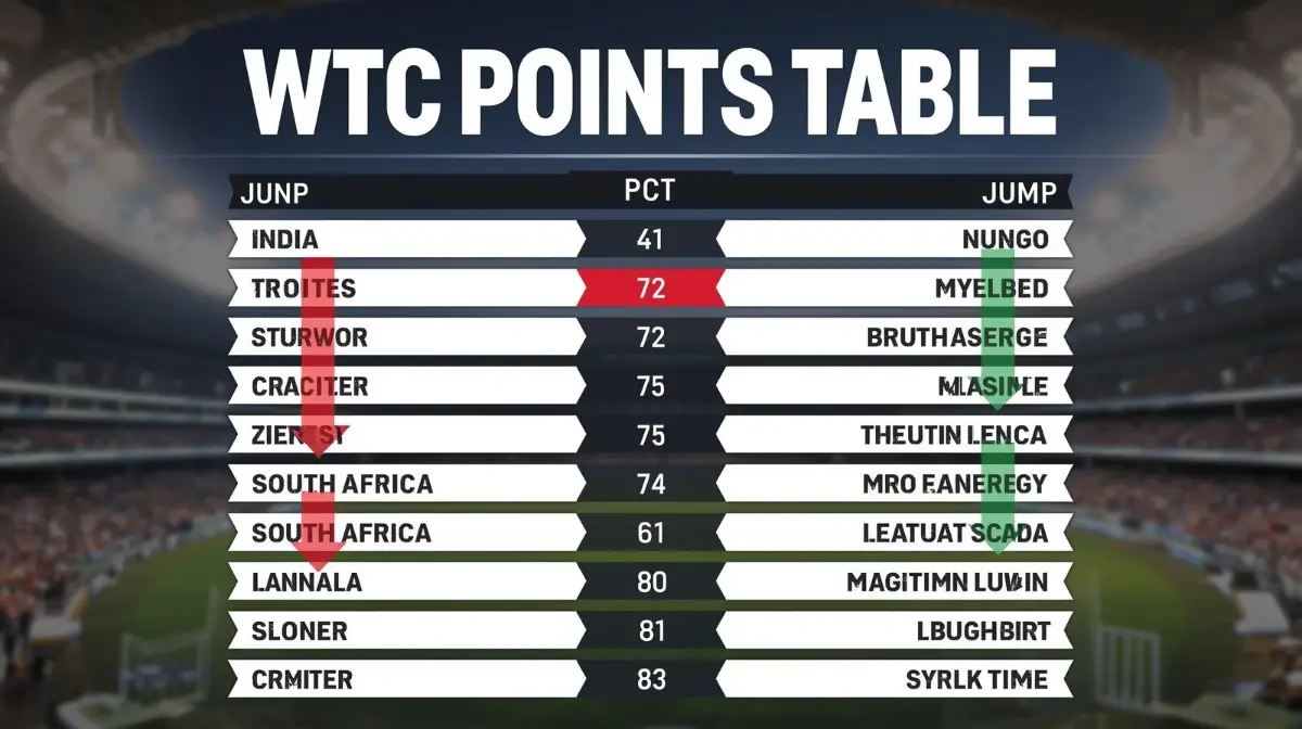 ICC World Test Championship Points Table