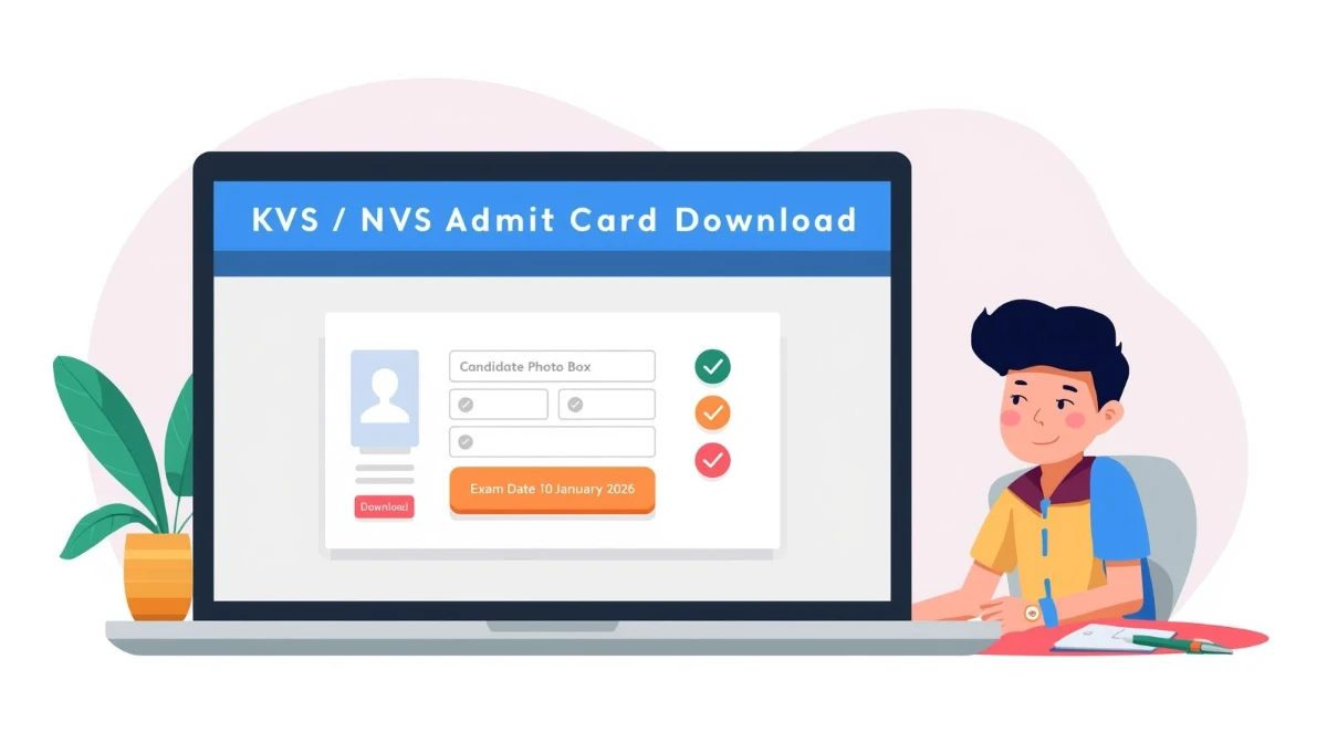 KVS NVS Admit Card 2026 इंतजार खत्म! 10 जनवरी से शुरू होगी परीक्षा, इस डायरेक्ट लिंक से डाउनलोड करें अपना हॉल टिकट